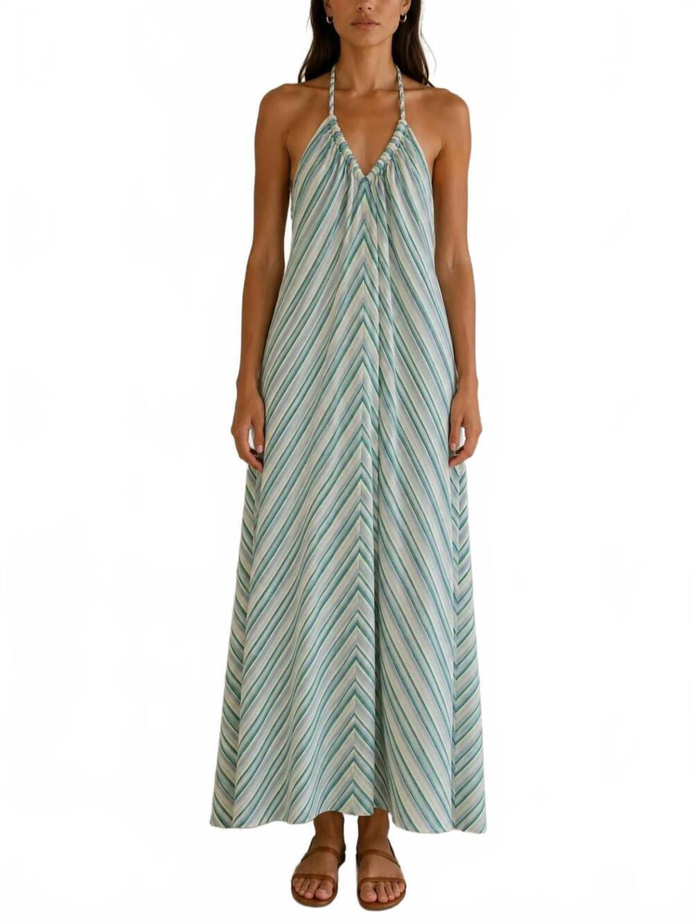 NEW XIRENA maggie dress in blue moss stripe